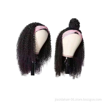 100% Virgin Brazilian Human Hair Headband Wigs,Cheap Wholesale Natural Human Hair Wigs For Black Women,None Lace Wigs